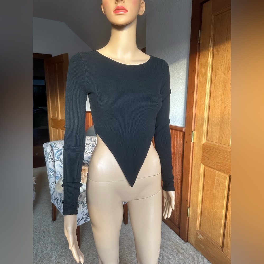 Privacy Please Cassie Crop Top Size XS Black color